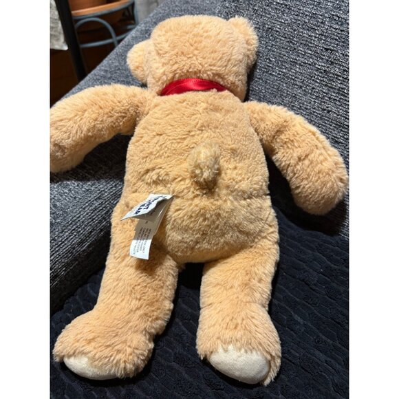 Vermont Teddy Bear 13" PJ Pal Bear Plush With Red Ribbon Tan Stuffed Animal - Picture 3 of 6